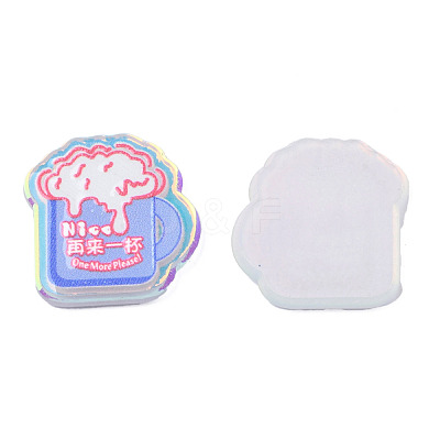 Transparent Printed Acrylic Cabochons TACR-N016-28-1