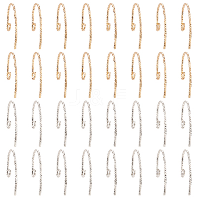 32Pcs 2 Colors Brass Earring Hooks FIND-AR0001-58-1
