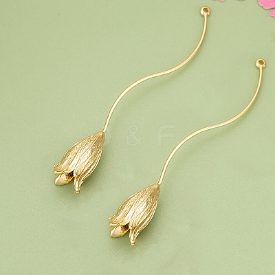 Three-Dimensional Flower Brass Pendants KK-V006-02G-03-1