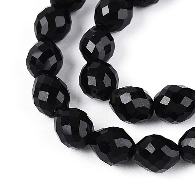 Natural Black Onyx(Dyed & Heated) Beads Strands G-T142-88-1
