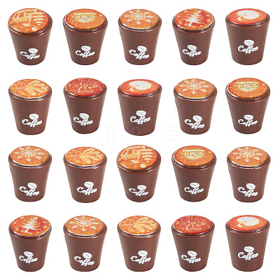 25Pcs Resin Coffee Model Ornaments AJEW-TA0002-78-1