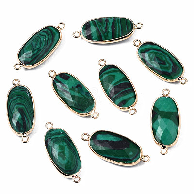 Synthetic Malachite Link Connectors G-S359-337A-1