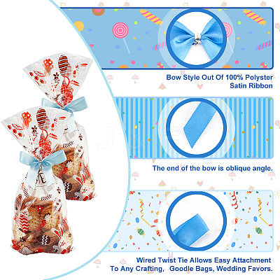 120Pcs 6 Colors Polyester Packaging Ribbon Bows DIY-PH0013-54-1