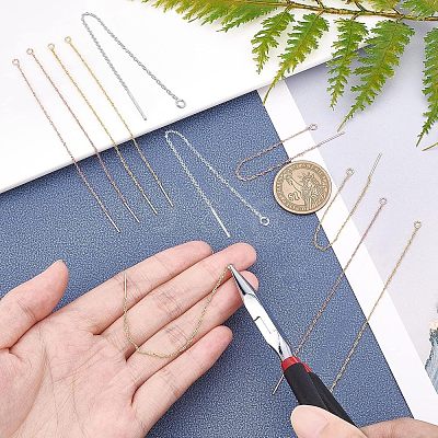 9 Pairs 3 Colors Brass Stud Earring Findings KK-UN0001-06-1