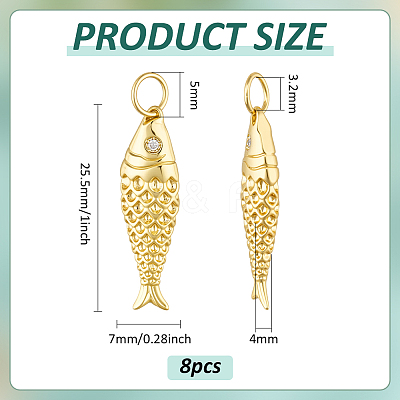 8Pcs Brass Pendants KK-BC0014-92G-1