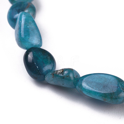Natural Apatite Bead Stretch Bracelets X-BJEW-K213-40-1