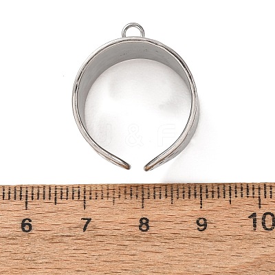 Textured 304 Stainless Steel Cuff Ring Settings SA-CBA7DC2-02P-1