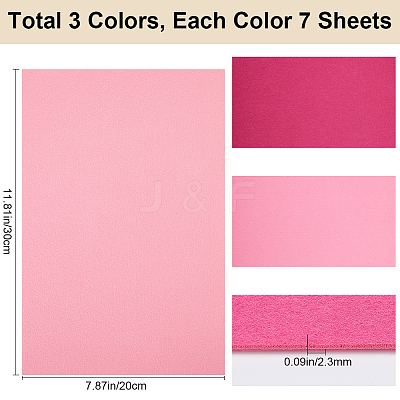 21Pcs 3 Colors Non Woven Felt Fabric SENE-CP0001-01C-1