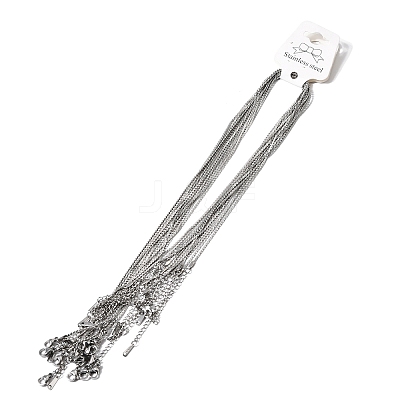 12Pcs 304 Stainless Steel Serpentine Chain Necklaces for Men Women NJEW-H093-19P-03-1