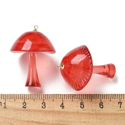 Luminous Epoxy Resin Mushroom Pendants RESI-C054-01E-1