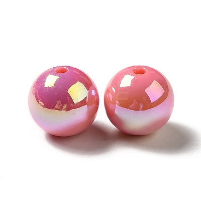 UV Plating Rainbow Iridescent Acrylic Beads PACR-D070-01K-1