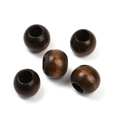 Spray Painted Wood European Beads WOOD-F017-05G-1