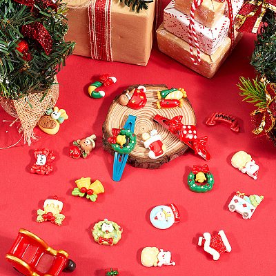 Christmas Opaque Resin Decoden Cabochons RESI-SP0001-03-1