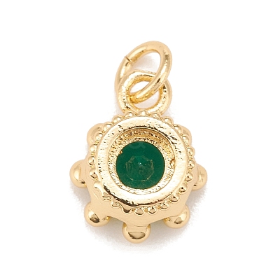 Brass Inlaid Clear Cubic Zirconia Charms KK-A161-34G-C-1