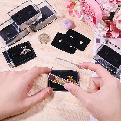 Transparent PS Plastic Cufflink Packaging Boxes CON-WH0110-023-1