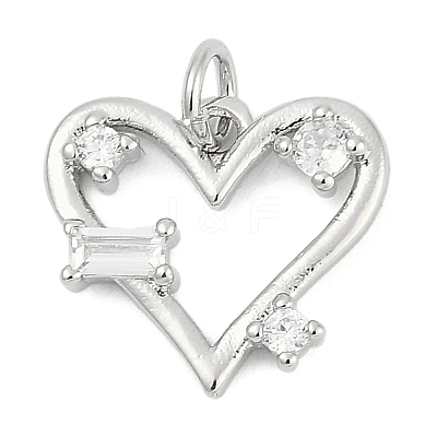 Brass Micro Pave Clear Cubic Zirconia Pendants KK-G522-53P-03-1