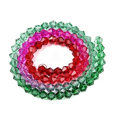 Gradient Color Baking Paint Glass Bead Strands DGLA-A039-T6mm-A010-1