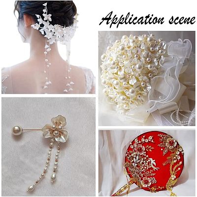 120Pcs 6 Style Flower ABS Plastic Imitation Pearl Bead Caps OACR-NB0001-41-1