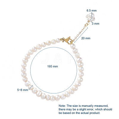 Natural Cultured Freshwater Pearl Beaded Bracelets BJEW-JB04997-1