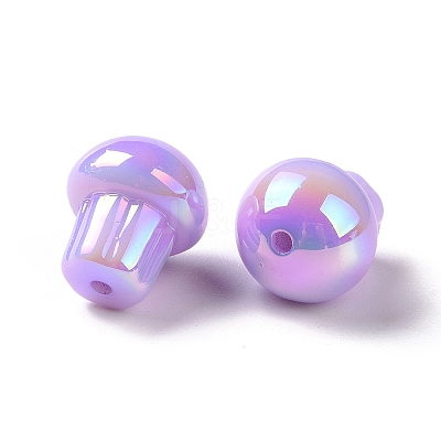 UV Plating Rainbow Iridescent Opaque Acrylic Beads LS-OACR-C010-07A-1