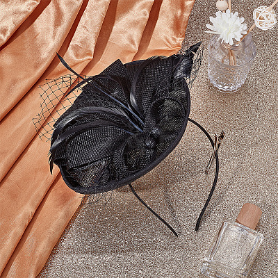 Mesh Veil Hair Bands OHAR-WH0011-63B-1