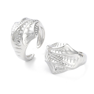 Brass Open Cuff Rings for Women RJEW-D016-05P-1