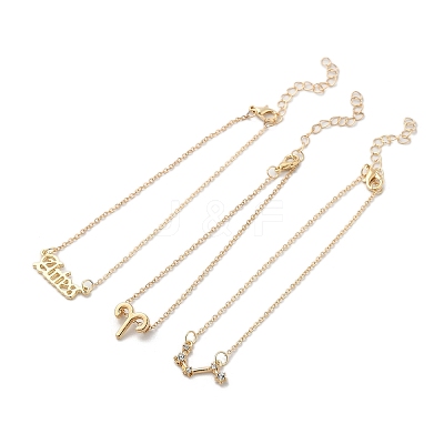 3Pcs Alloy Rhinestones Anklets LS-AJEW-S083-01G-10-1