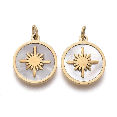 Natural Shell Charms X-STAS-H100-03G-1