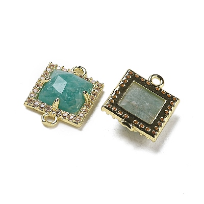 Natural Amazonite Faceted Square Links G-I375-03G-05-1