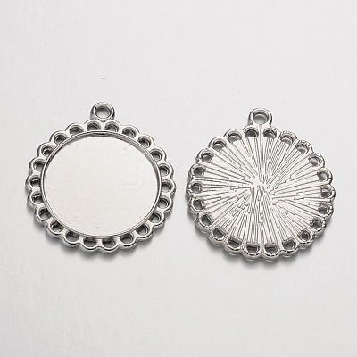Tibetan Style Pendant Cabochon Settings TIBE-21668-P-RS-1