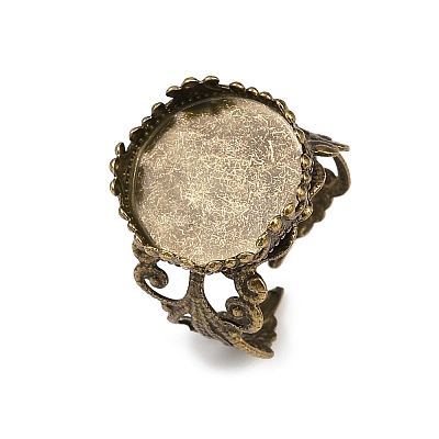 Cuff Brass Ring Cabochon Settings KK-G020-A-1