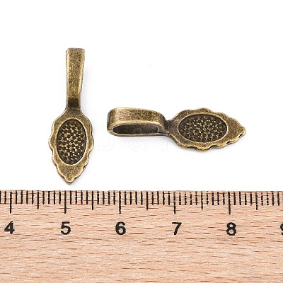 Tibetan Style Alloy Glue-on Flat Pad Bails TIBEB-LF10728YKG-AB-LF-1