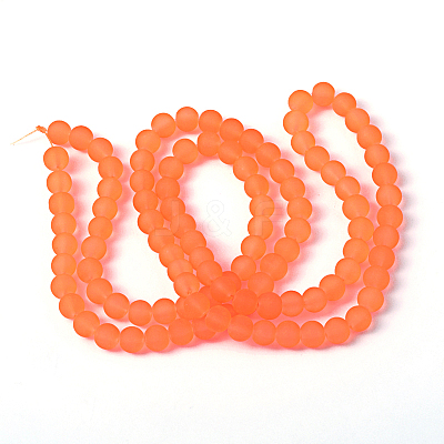 Baking Paint Transparent Glass Bead Strands X-GLAA-S031-8mm-33-1