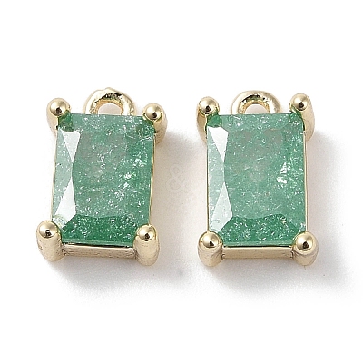 Brass Micro Pave Cubic Zirconia Charms KK-G491-31G-01-1