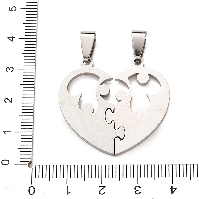 304 Stainless Steel Rhinestone Split Pendants STAS-F368-20P-1