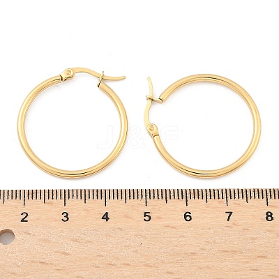 Ion Plating(IP) 304 Stainless Steel Hoop Earrings X-EJEW-N0016-11G-D-1