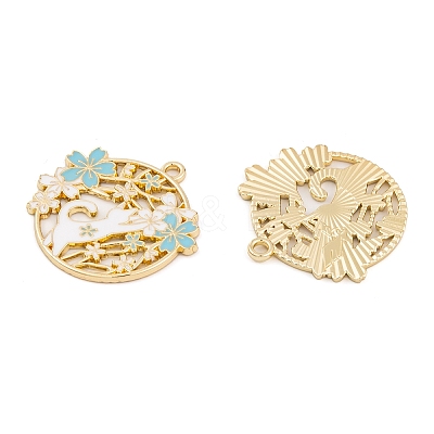 Rack Plating Alloy Enamel Pendants FIND-A040-07B-01G-1