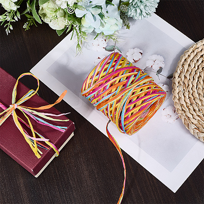 6 Colors Raffia Paper Cords OCOR-WH0063-110A-1