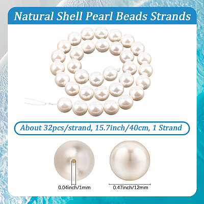 1 Strand AB Color Plated Shell Pearl Round Beads Strands BSHE-LT0001-01-1