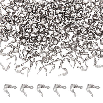 200Pcs 304 Stainless Steel Bead Tips STAS-UN0029-20-1