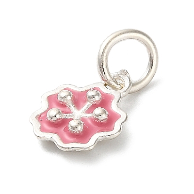 925 Sterling Silver Indian Red Enamel Charms STER-C014-01C-S-1