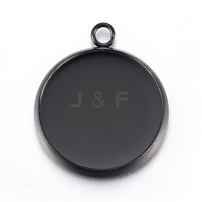 Stainless Steel Pendant Cabochon Settings STAS-L211-03D-B-1