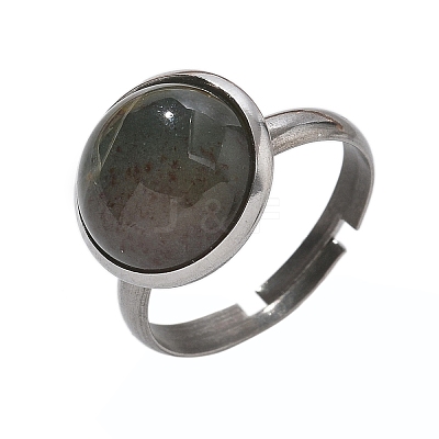 Half Round Natural Indian Agate Finger Rings RJEW-M062-01P-22-1