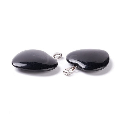 Natural Obsidian Pendants G-G956-B40-FF-1