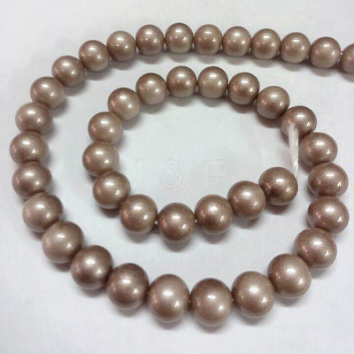 Eco-Friendly Round Baking Paint Glass Beads Strands HY-A003-6mm-RV48-1