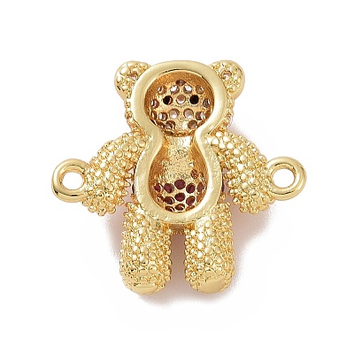 Brass Micro Pave Cubic Zirconia Connector Charms ZIRC-P107-01G-1