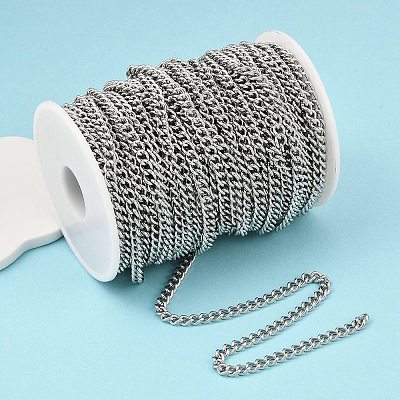 Tarnish Resistant 304 Stainless Steel Curb Chains CHS-R009-01-1