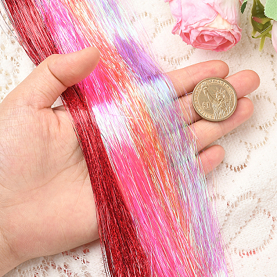 12Pcs 12 Colors Laser PET Hair Wig OHAR-SP0001-05B-1