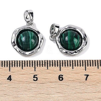 Synthetic Malachite Flat Round Charms KK-U043-42G-D-1