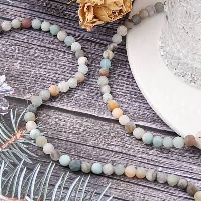 Natural Flower Amazonite Beads Strands X-G-G692-01F-6mm-1